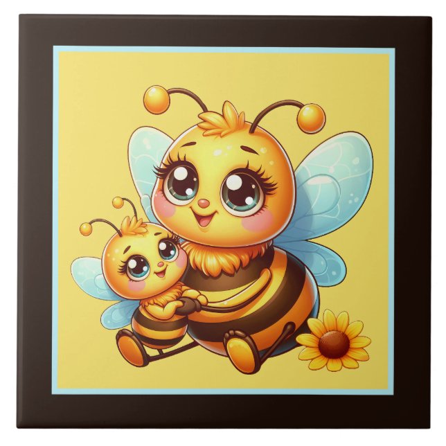 Niedliche Bienenliebhaber Fliese (Vorderseite)