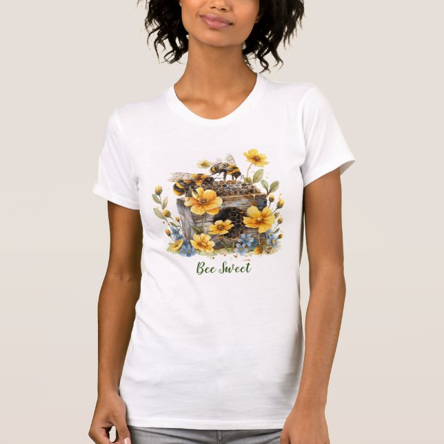 Niedliche Bienensüße Wildblume Frauenhemd T-Shirt (Vorderseite)