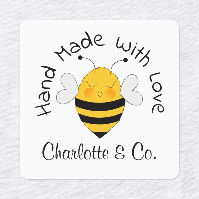 Niedliche Bienenzucht mit Liebe Personalisiert Etiketten (Design 1)