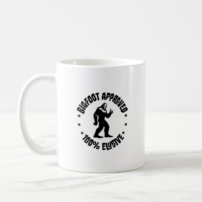 Niedliche Bigfoot Zugelassene Retro-Tasse Kaffeetasse (Links)