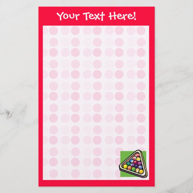 Niedliche Billard Briefpapier (Vorderseite)