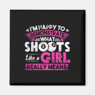 Niedliche Billard Frauen Shirt Funny Gift für Girl Magnet