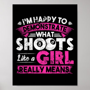 Niedliche Billard Frauen Shirt Funny Gift für Girl Poster
