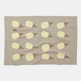 Niedliche Bio Leinen aussehen Mit Monogramm Ananas Geschirrtuch