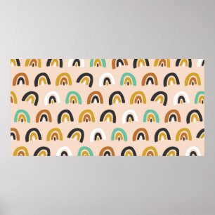 Niedliche Bio Regenbogenstreifen Nahtloses Muster Poster