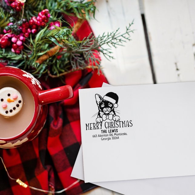 Niedliche birmanische Katzenjause Rücksendeadresse Gummistempel (Von Creator hochgeladen)