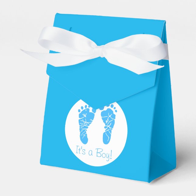 Niedliche Biue Baby Footprints durch eine Baby-Dus Geschenkschachtel (Vorderseite)