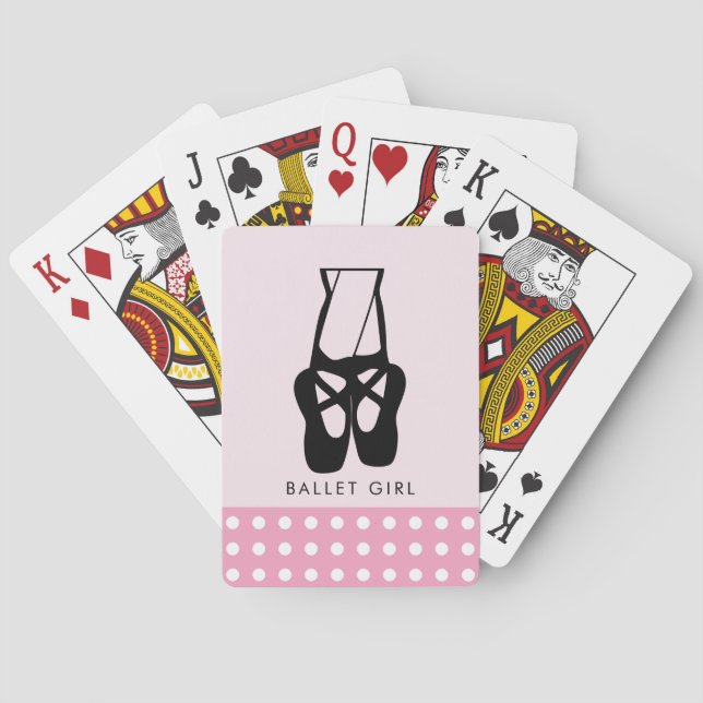 Niedliche Black Ballet Slippers En Pointe Ballet G Spielkarten (Rückseite)