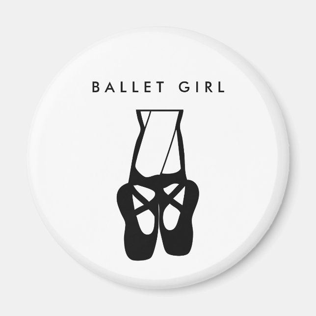 Niedliche Black Ballet Slippers En Pointe Magnet (Vorne)