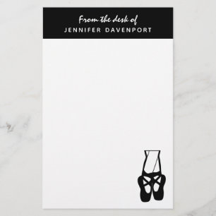 Niedliche Black Ballet Slippers und Pointe Briefpapier