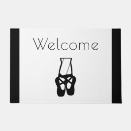 Niedliche Black Ballet Slippers und Pointe Empfang Fußmatte