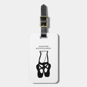 Niedliche Black Ballet Slippers und Pointe Gepäckanhänger