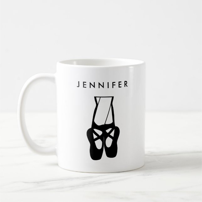 Niedliche Black Ballet Slippers und Pointe Kaffeetasse (Links)