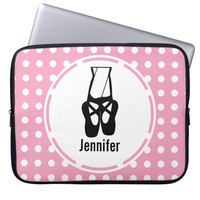 Niedliche Black Ballet Slippers und Pointe Laptopschutzhülle (Vorderseite)