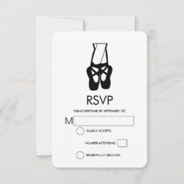 Niedliche Black Ballet Slippers und Pointe RSVP Karte