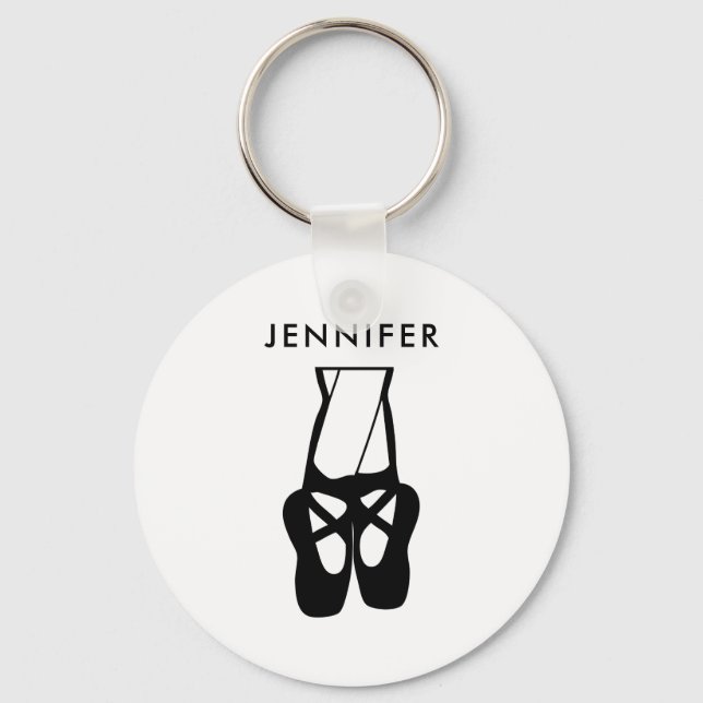 Niedliche Black Ballet Slippers und Pointe Schlüsselanhänger (Vorderseite)
