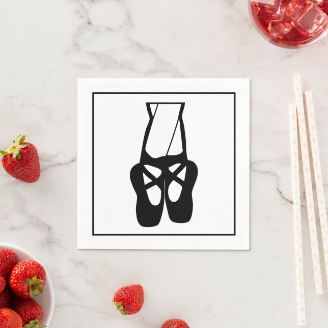 Niedliche Black Ballet Slippers und Pointe Serviette (Beispiel)