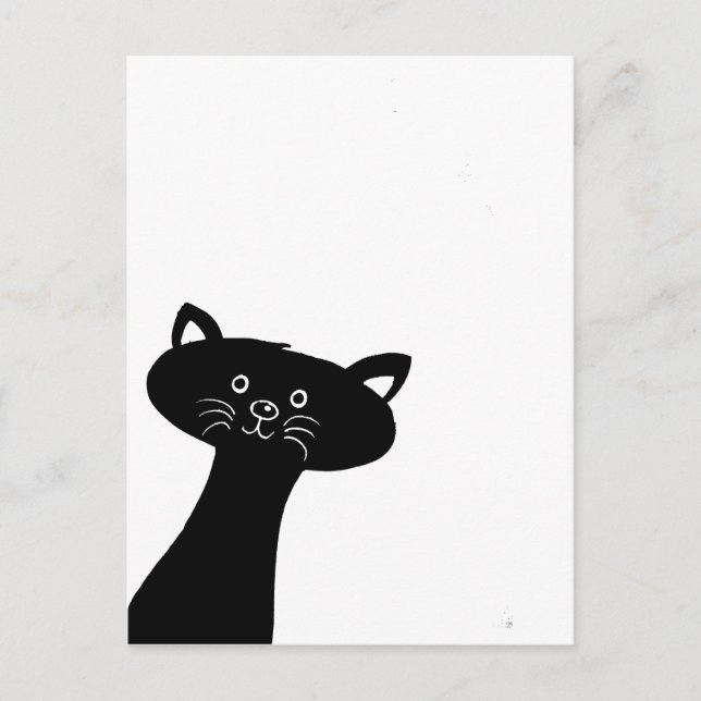 Niedliche Black Cat Postkarte (Vorderseite)