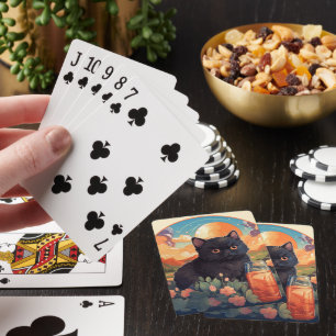 Niedliche Black Cat Spielkarten