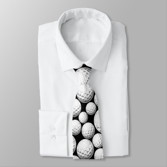 Niedliche Black Golf Balls Muster Krawatte (Gebunden)