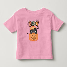 Niedliche Black Kitten Ready to Boo Halloween Kleinkind T-shirt