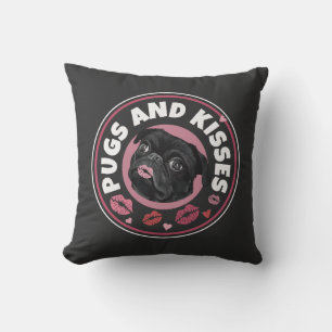 Niedliche Black Mops Möpsen und Kisses Kissen