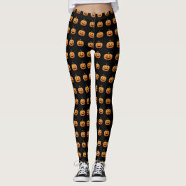 Niedliche Black Orange Pumpkins Halloween Leggings