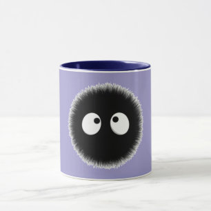 Niedliche Black Puffball Tasse mit Augen - gemütli