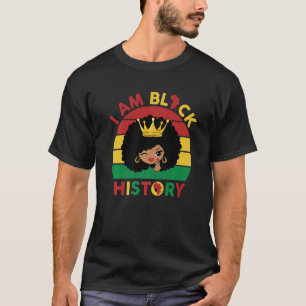 Niedliche Black-Qeen-Girl mit Afro Puff Hair Herz  T-Shirt