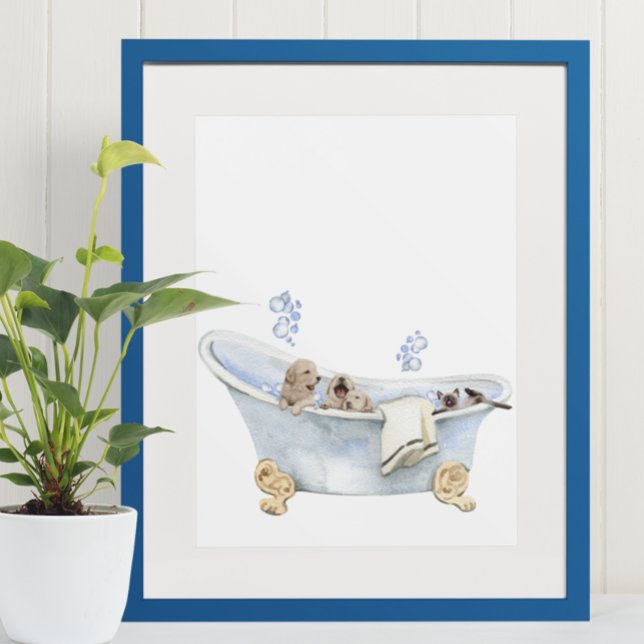Niedliche Blase Bath Puppies Kitten Badewanne Poster (Von Creator hochgeladen)