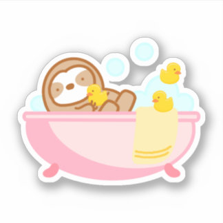 Niedliche Blase Bath Sloth Aufkleber