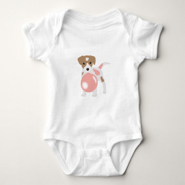 Niedliche Blase Gum Dog Welpe blasen Blase Baby Strampler (Vorderseite)
