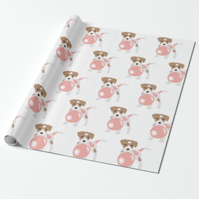 Niedliche Blase Gum Dog Welpe blasen Blase Geschenkpapier (Ungerollt)