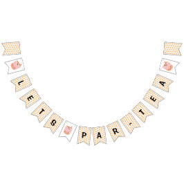 Niedliche Blase Tee Boba Party Polka Dot Wimpelkette