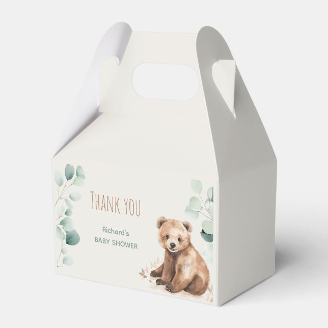 Niedliche Blätter aus dem Wald sind mit einer Baby Geschenkschachtel (Vorderseite)
