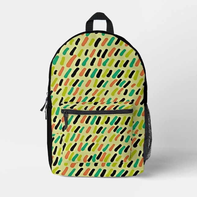 NIEDLICHE BLÄTTER Druckknopf Nähtasche Bedruckter Rucksack (Vorderseite)
