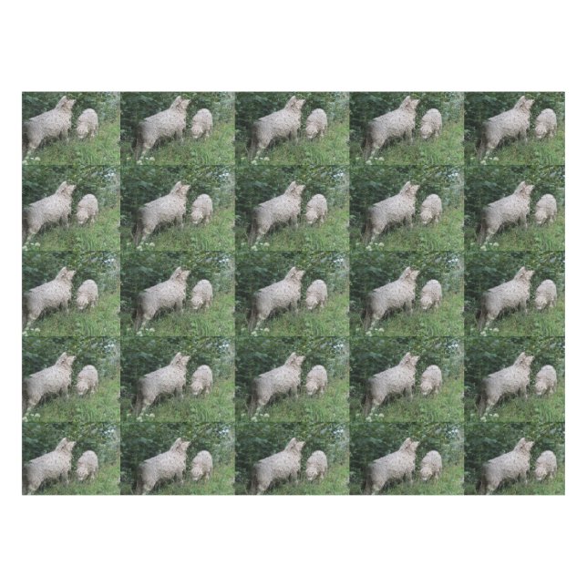 Niedliche Blätter für Schafe Tischdecke (Vorderseite (Horizontal))