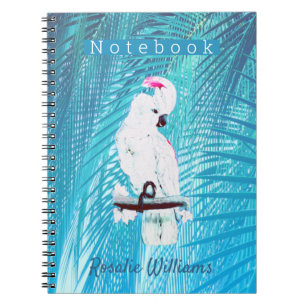 Niedliche Blätter von White Cockatoo Tropical Gree Notizblock