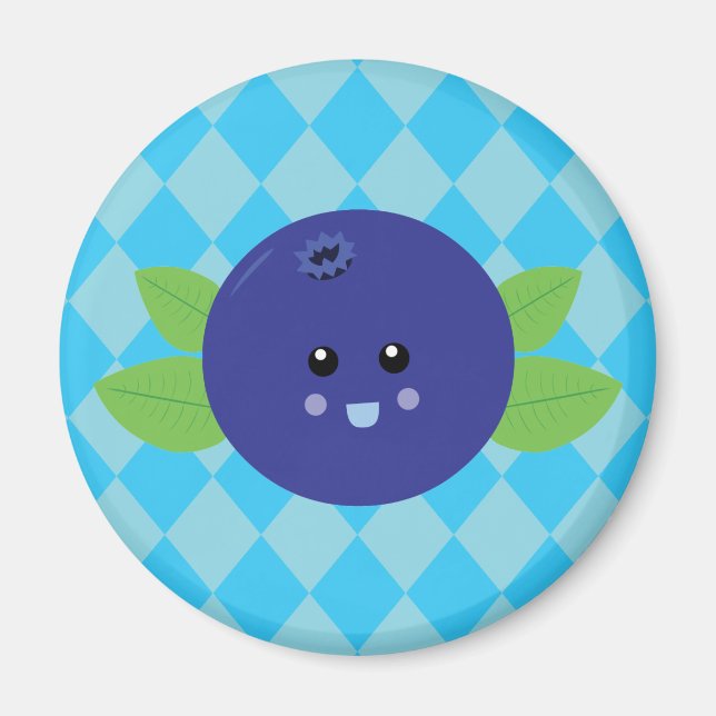Niedliche Blaubeere Magnet (Vorne)