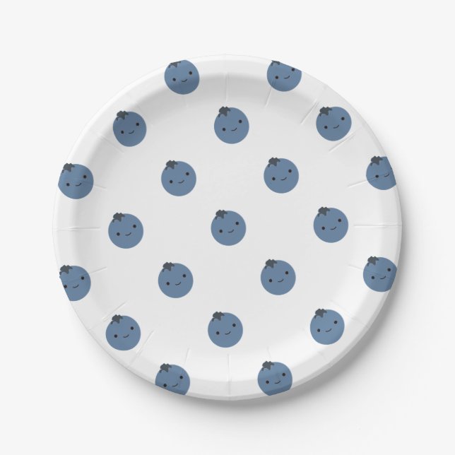Niedliche Blaubeere Pappteller (Vorderseite)