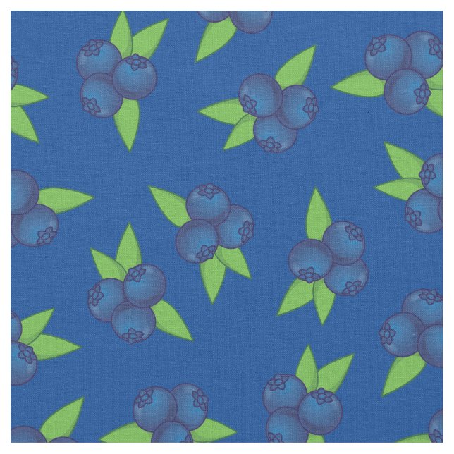 Niedliche Blaubeeren Früchte Kinder Stoff (Nahaufnahme)