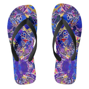 Niedliche blaue abstrakte Elemente werfen Kissen Flip Flops