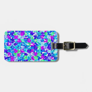 Niedliche blaue Aqua-violette Pinky-Muster Gepäcka Gepäckanhänger