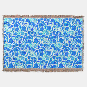 Niedliche blaue Aquarellenmuster Decke