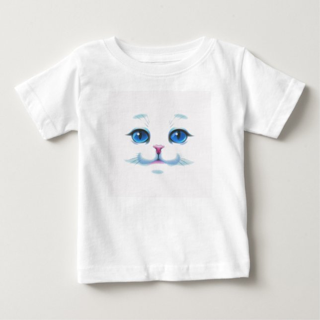 Niedliche blaue Augen der Katze Baby T-shirt (Vorderseite)
