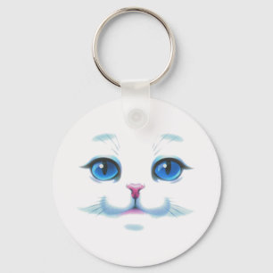 Niedliche blaue Augen der Katze Schlüsselanhänger