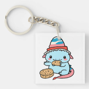 niedliche blaue Axolotmen Weihnachten Schlüsselanhänger