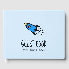 Niedliche blaue Babynadel Babydusche Gästebuch