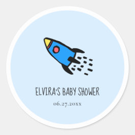 Niedliche blaue Babynadel Babydusche Runder Aufkleber