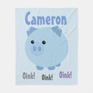 Niedliche blaue Chubby Schwein-Fleece-Decke Fleecedecke